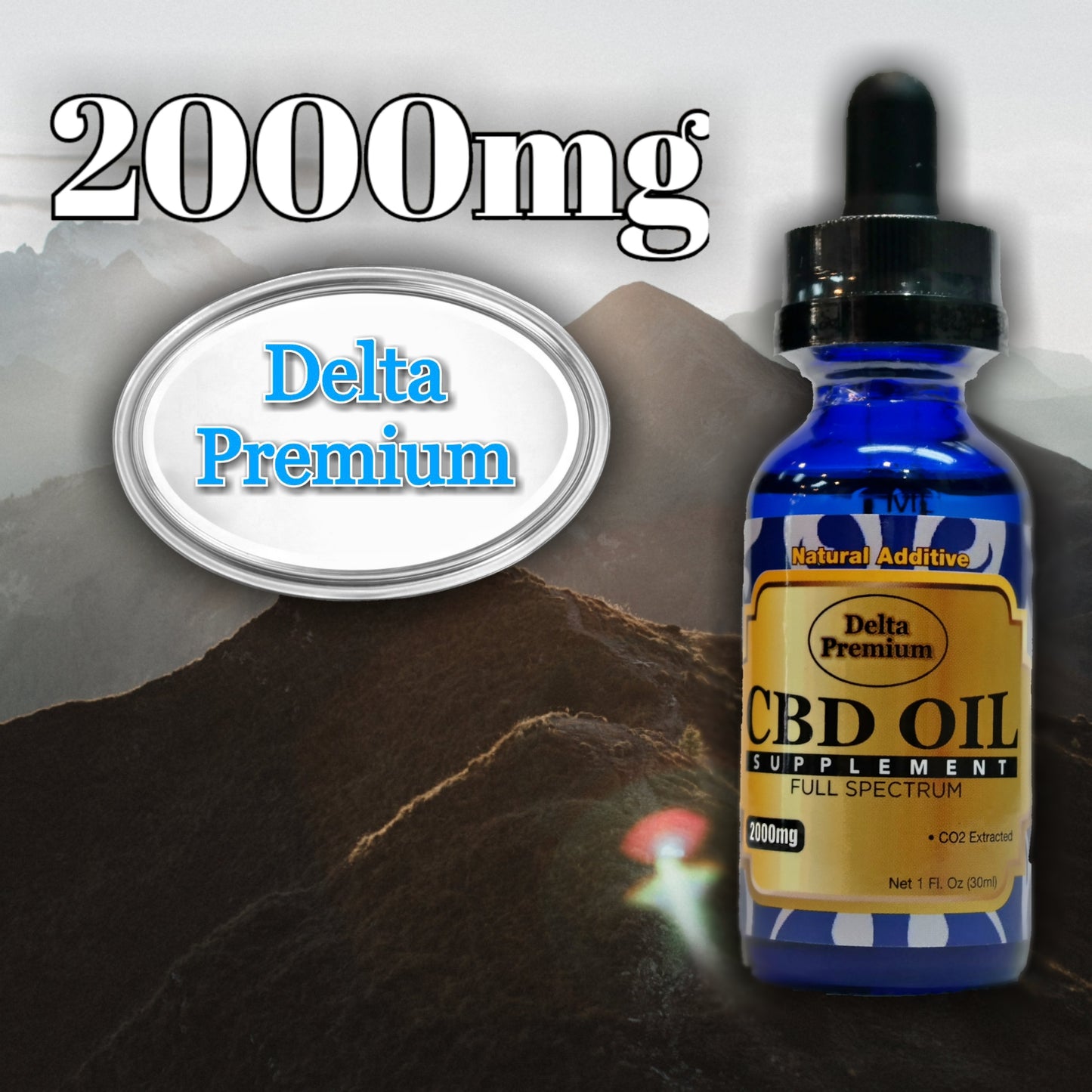 CBD Oil Tincture Oil 2000mg Broad spectrum CBD 30ml bottle