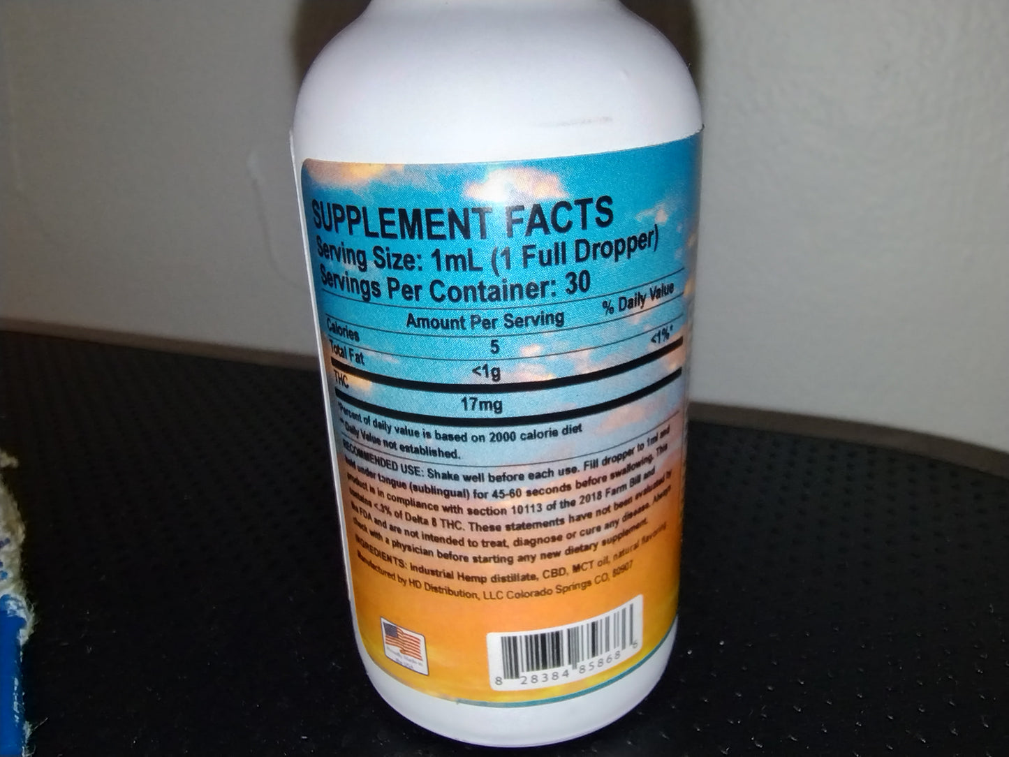 Delta 8 THC tincture oil 500mg 30ml bottle