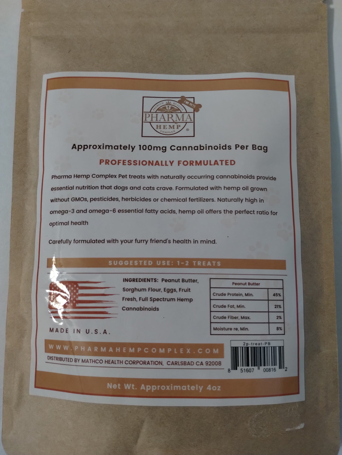 CBD Pet Treats Peanut butter 150mg Delta Premium CBD