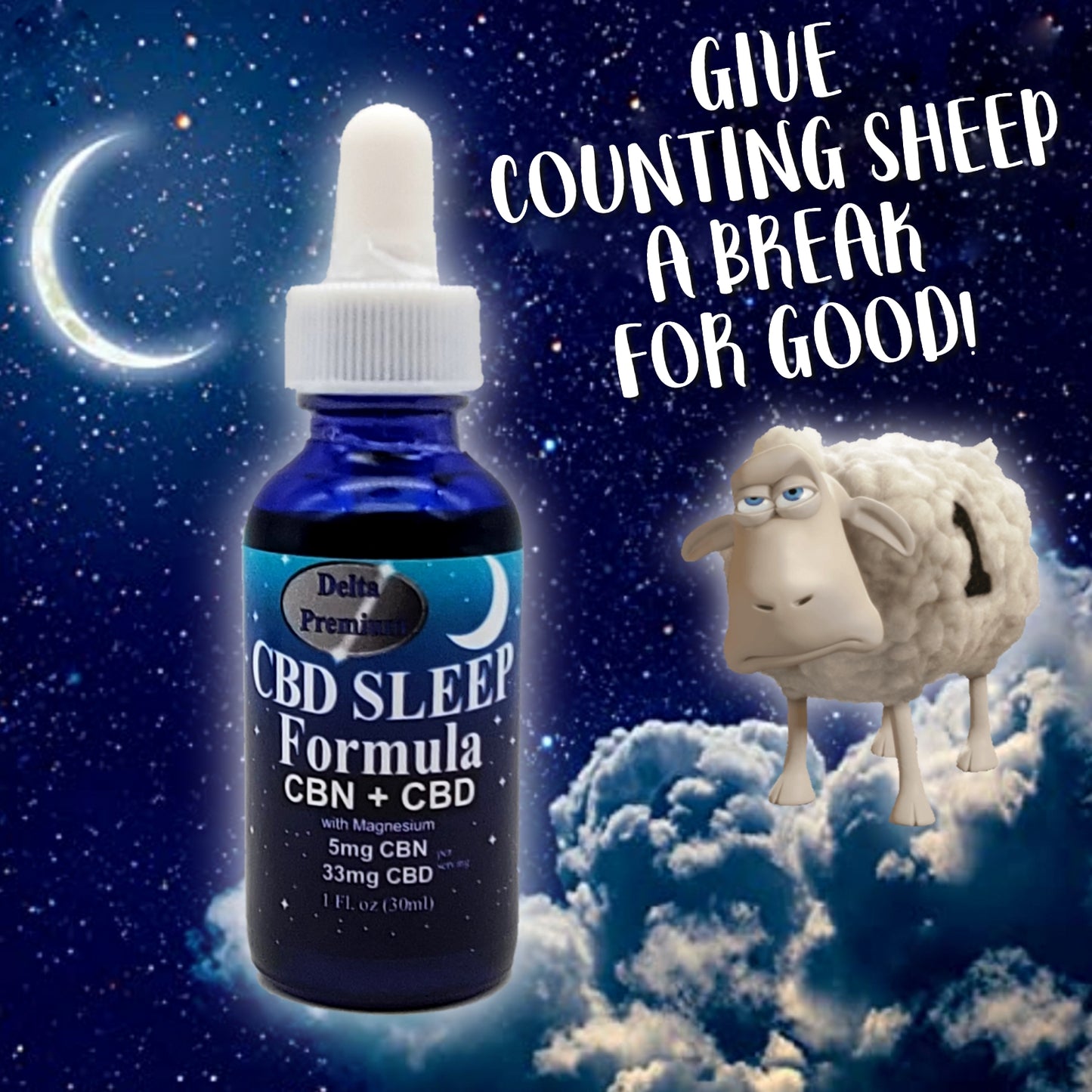 CBD & CBN oil Extra Strength Sleep Tincture oil with Magnesium - 25mg per Serving