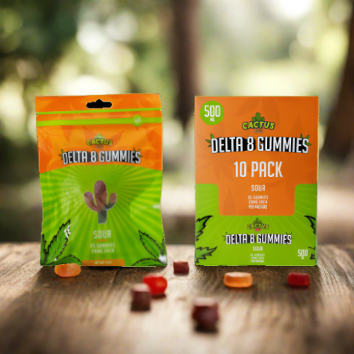 Cactus Labs Delta 8 THC Gummies - 10 Count Bag, 20mg Per Gummy, Total 200mg Delta 8 THC ON SALE!