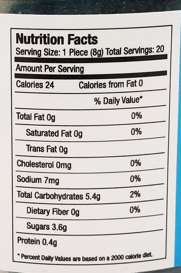 Delta Premium CBD 1000mg Blue Raspberry Gummie Rings Nutrition Facts.