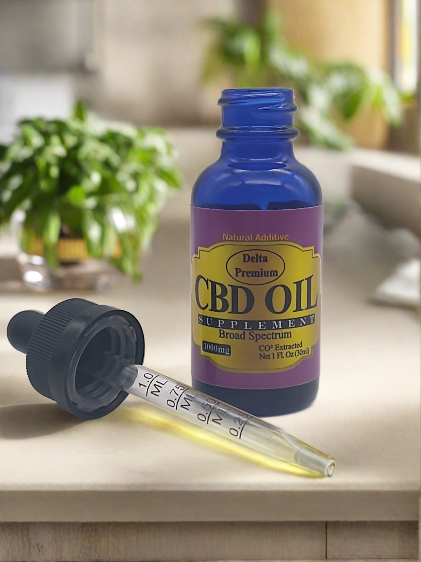 CBD Oil Tincture Oil 1000mg Broad Spectrum CBD 30ml bottle