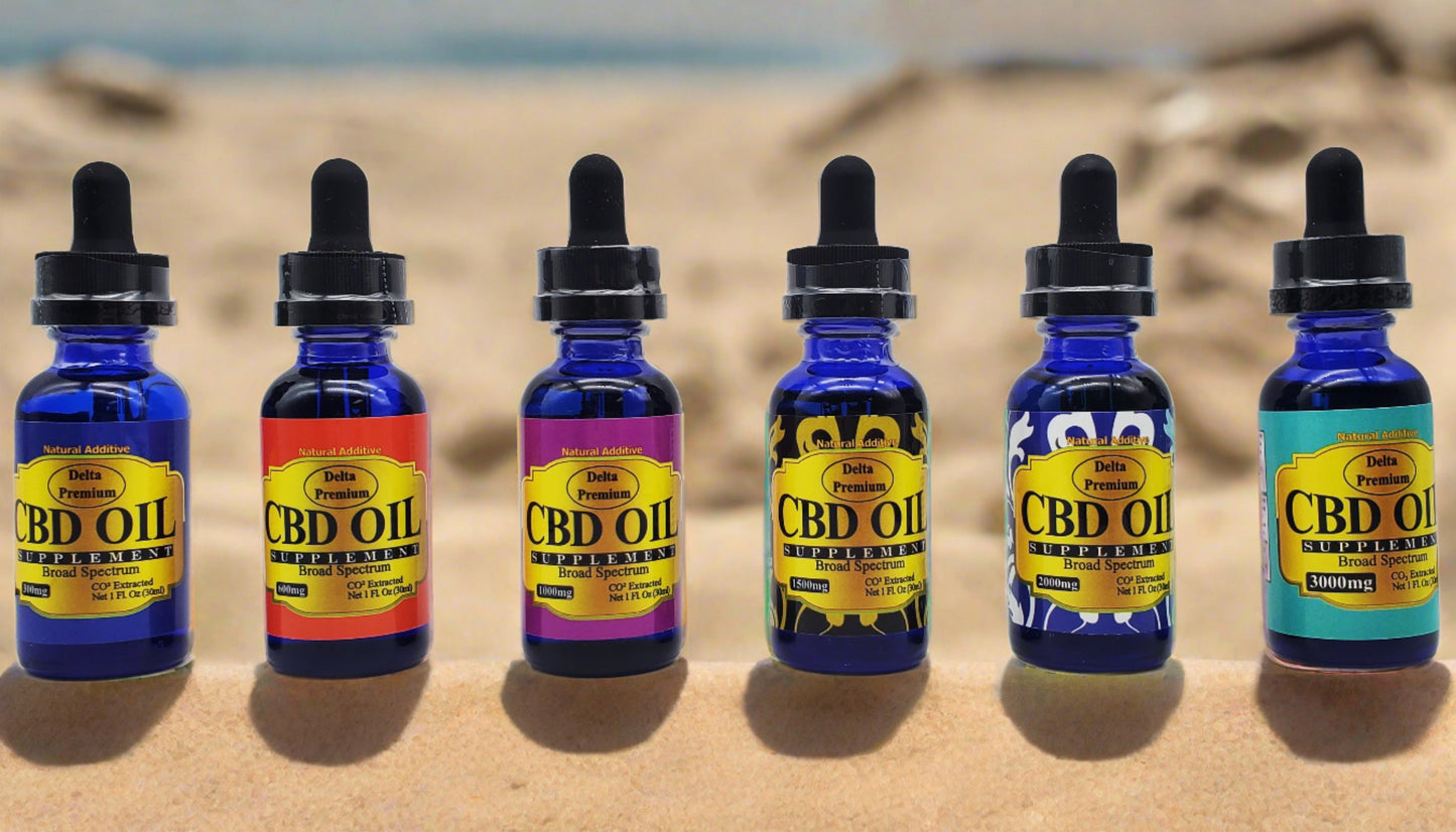Delta Premium CBD oils 300mg to 3000mg