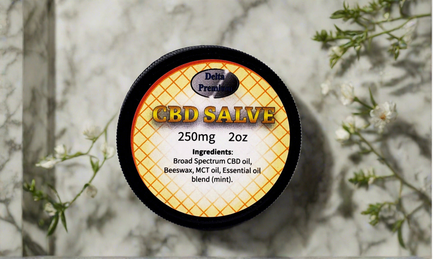 CBD Salve Topical skin care salve 250mg 2oz Delta Premium CBD