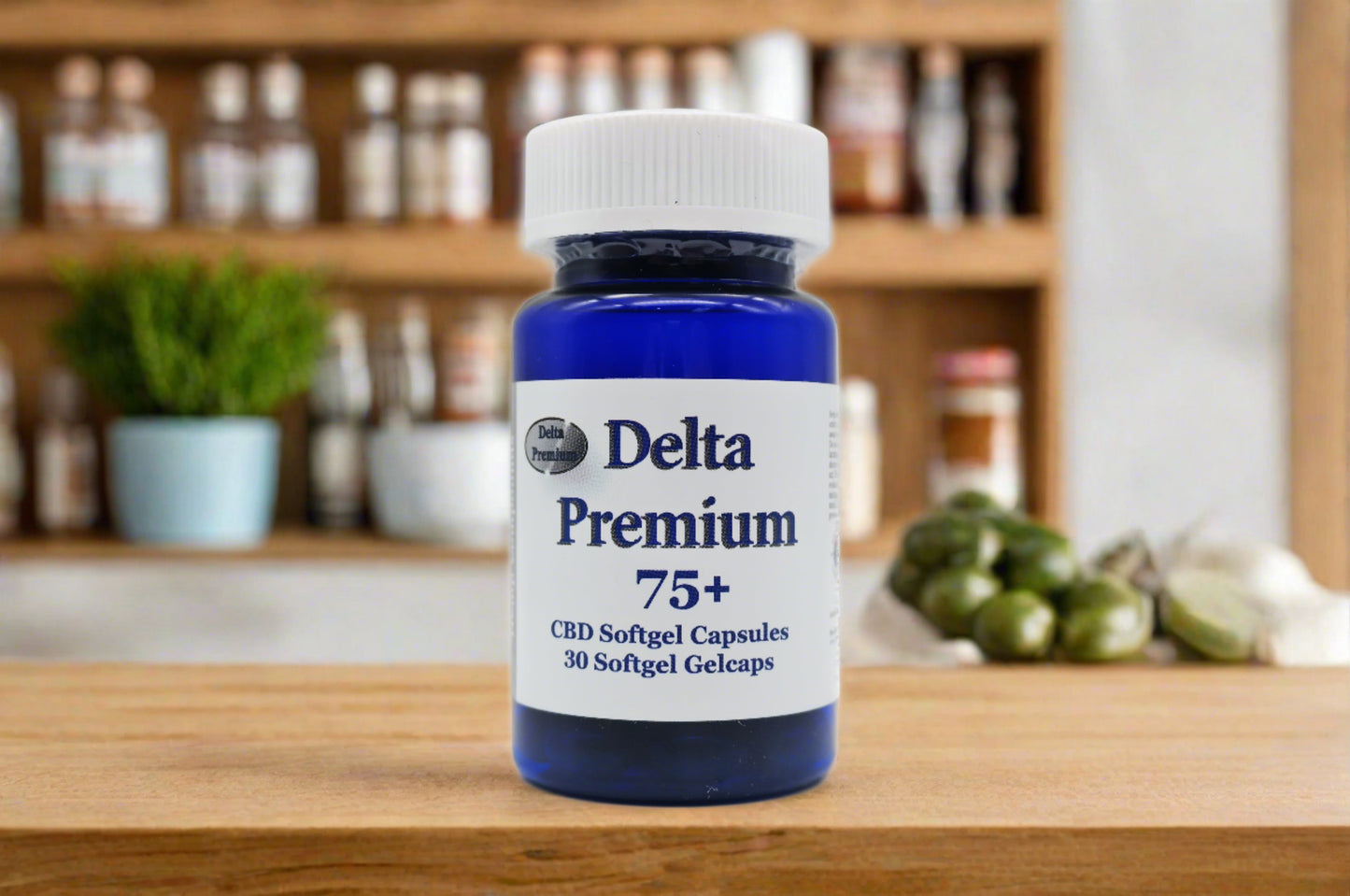 Delta Premium 75mg CBD Gel Capsules. Hemp-Derived CBD. Made in USA.