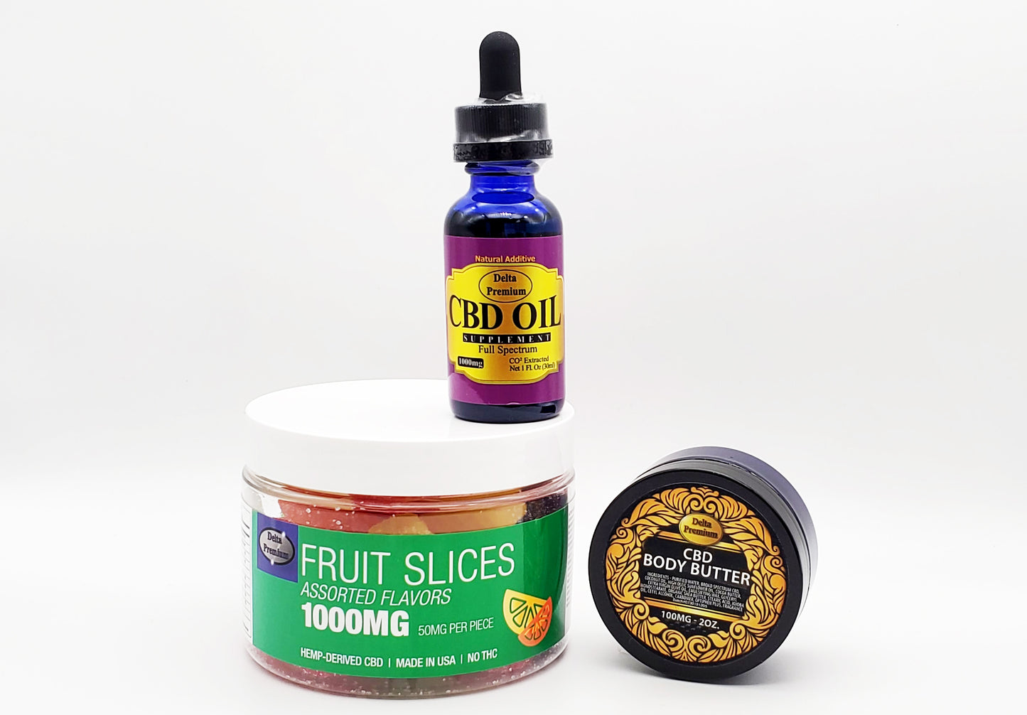 CBD bundle pack, CBD oil, CBD Gummies, CBD body butter