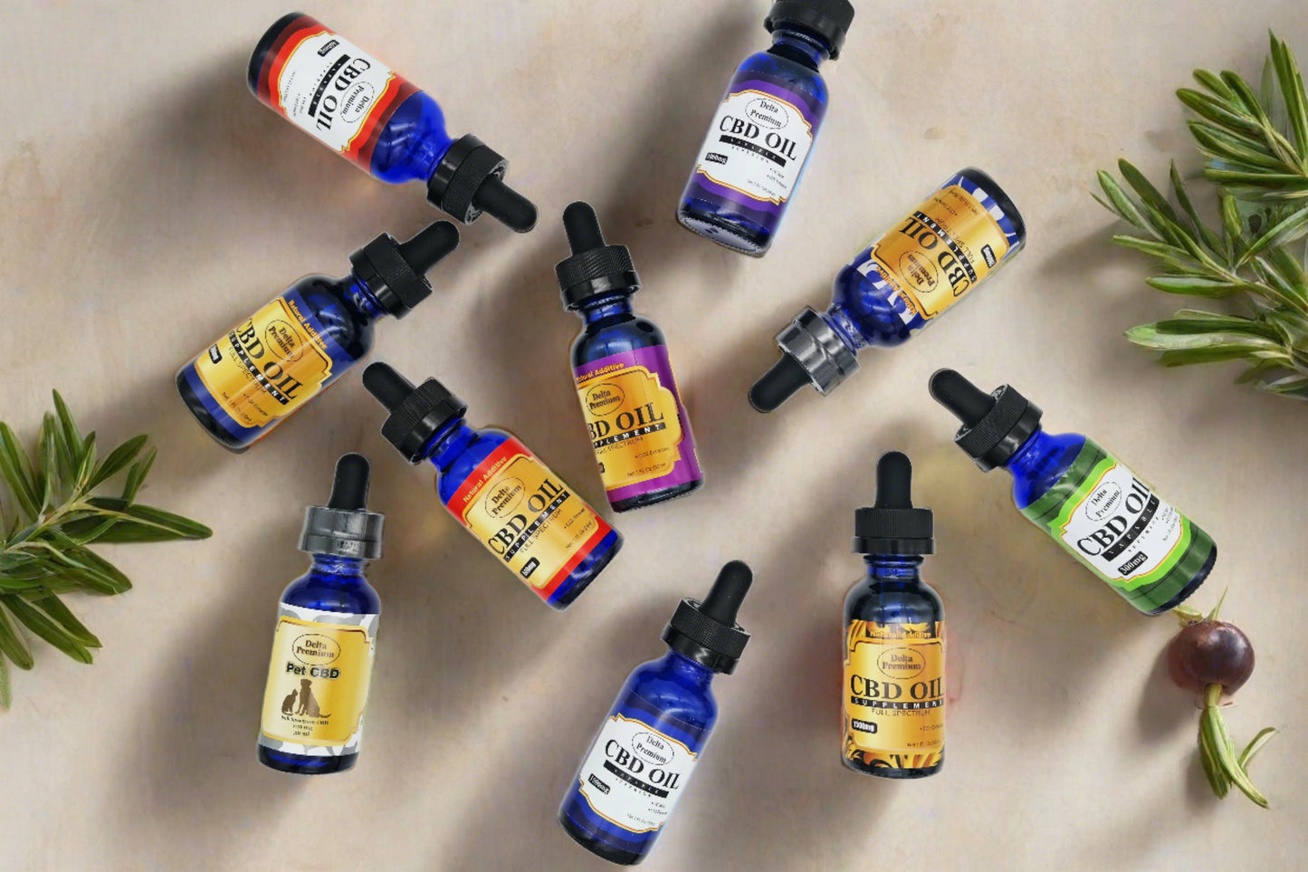CBD Tinctures Oil Board spectrum case of 6ea 300mg to 3000mg strength CBD oil
