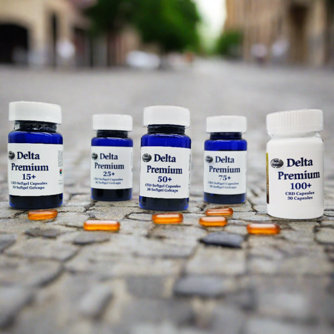 Delta Premium CBD Gel Capsules 15mg to 100mg