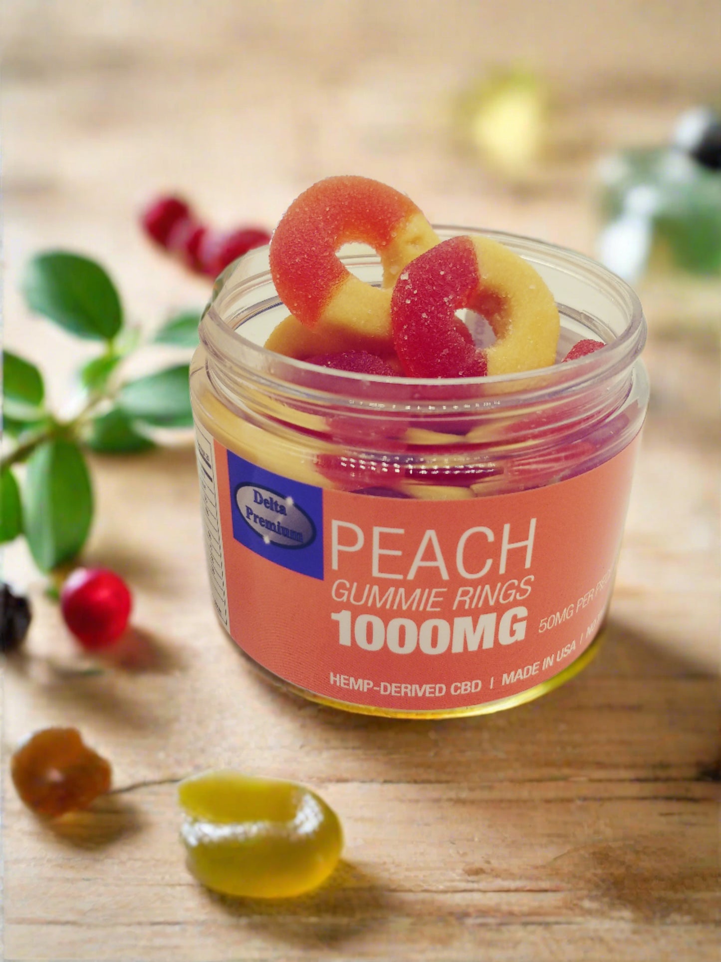 CBD Peach ring gummies 50mg