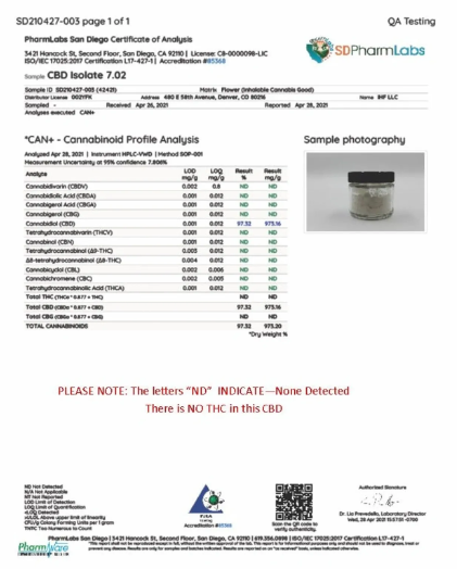 Botanical extract Isolate powder COA