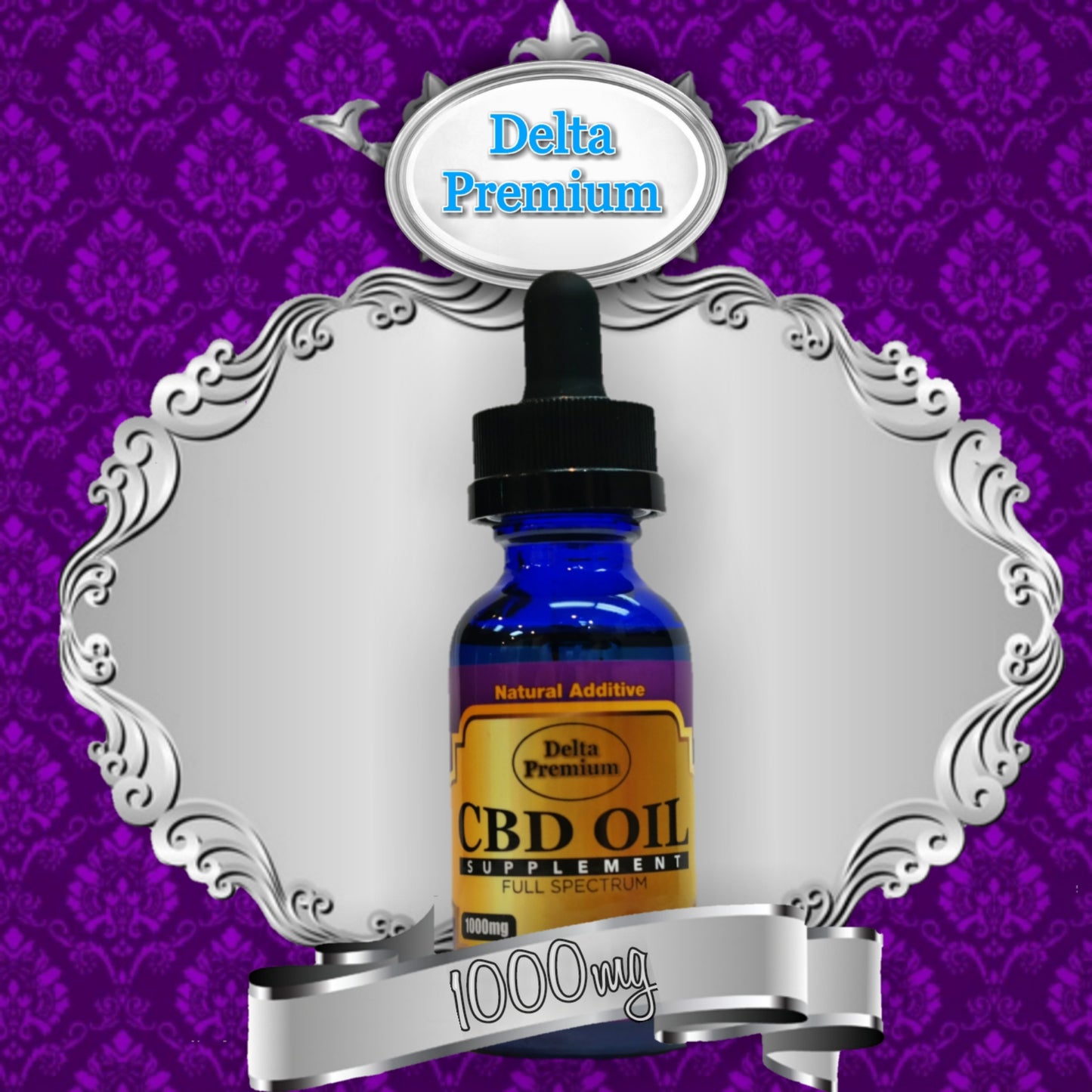 CBD Tincture Oil 1000mg Broad Spectrum Delta Premium CBD 30ml bottle