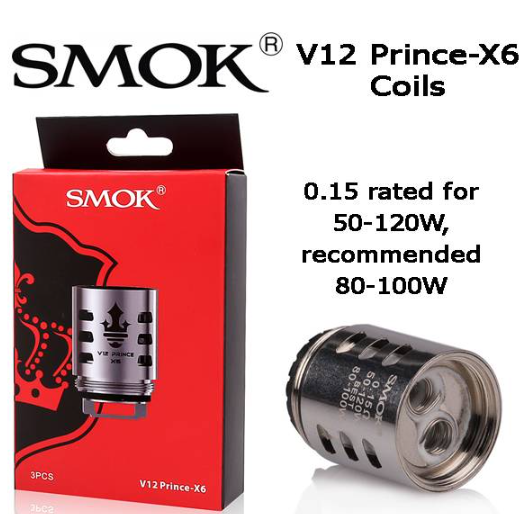 SMOK V12 Prince-X6 Sextuple Coil for TFV12 Prince Tank - 0.15 Ohm (50~120W) (3 PCS)