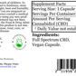 Delta Premium 100mg CBD Vegan Capsules. Supplement Facts and Ingredients list.