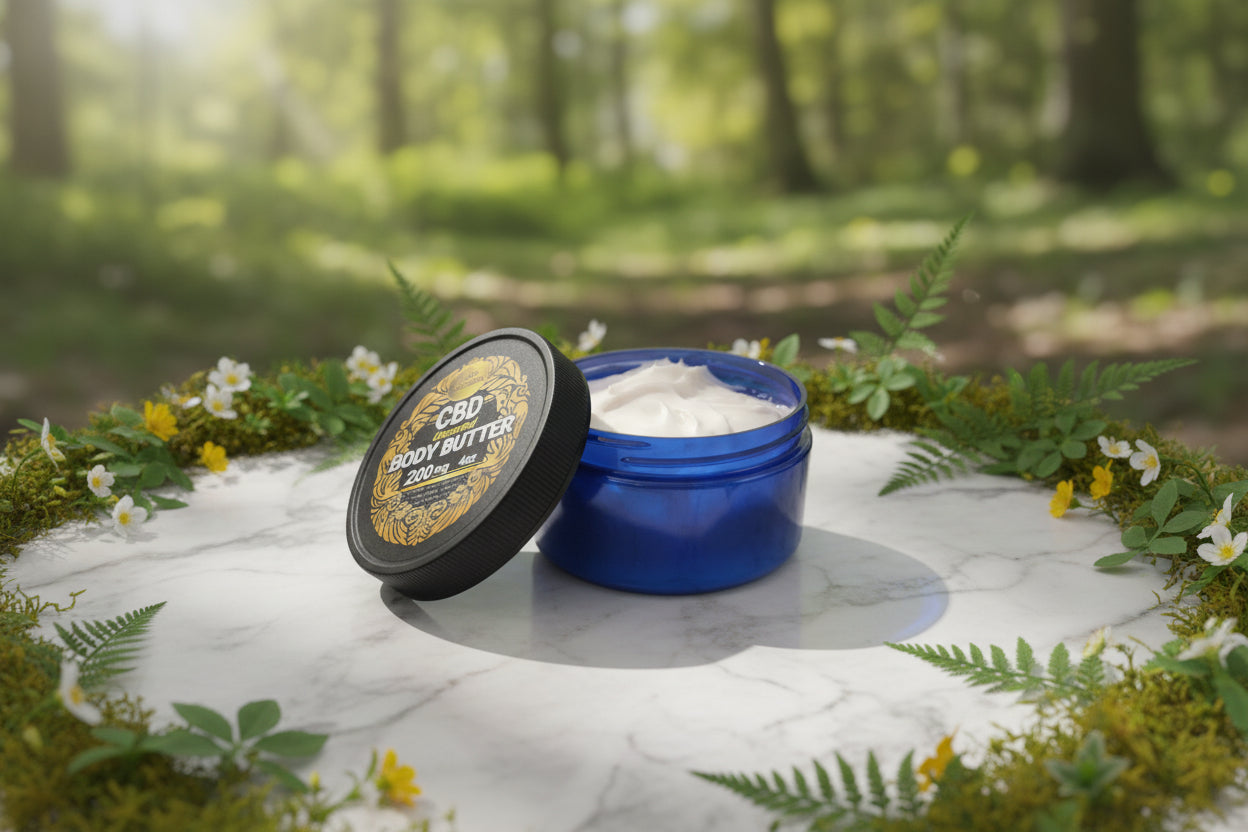 Pure Botanical extract Body Butter Topical personal care lotion jar